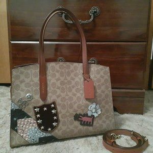 New Coach X Keith Haring Signature Charlie Carryall ~ Tan/Rust